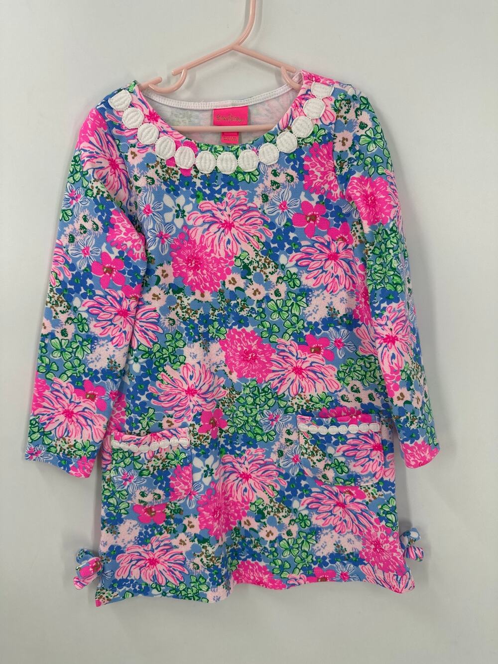 LILLY PULITZER Lil Soiree All Day Shift Dress Size medium (6-7) Bright Pink